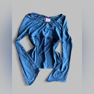 Blue Long Sleeve Top
